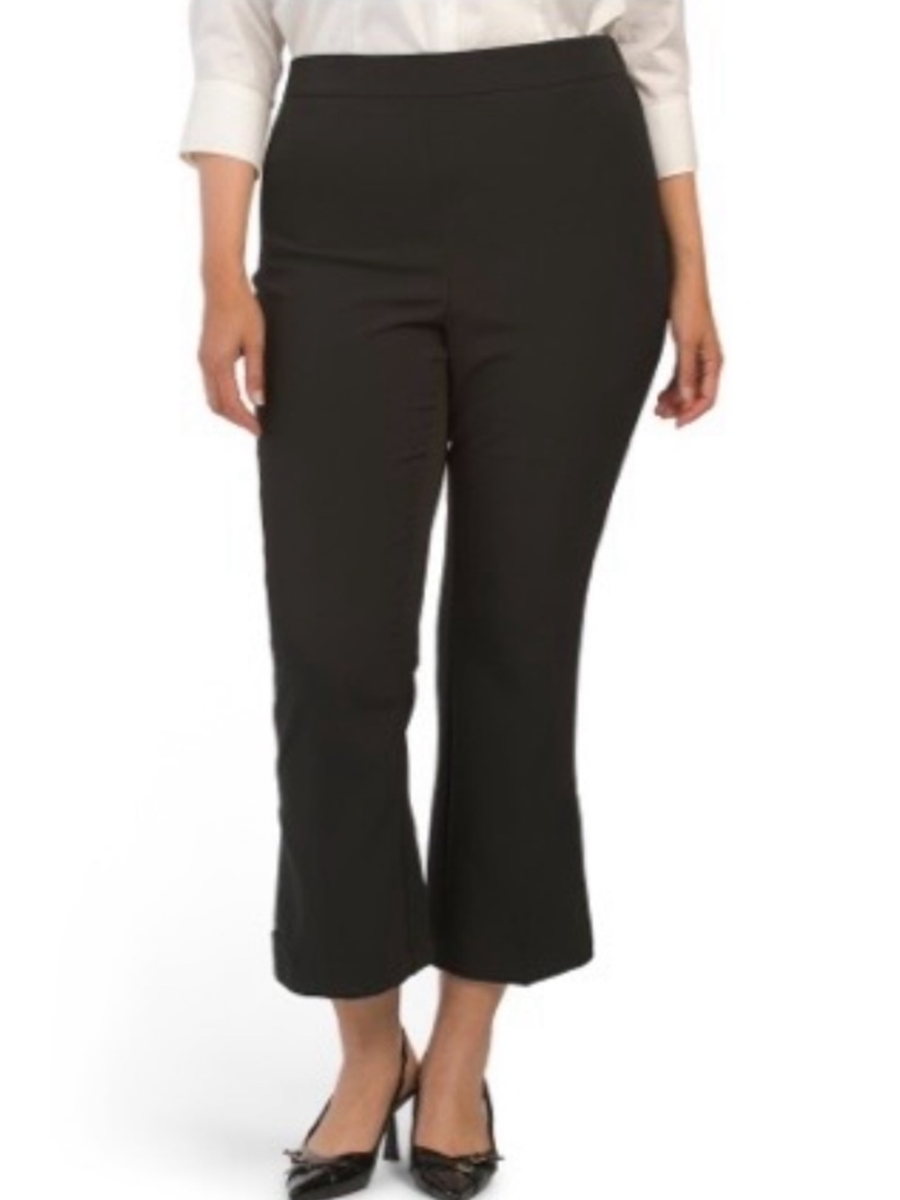🟠NWT ONE by CHAPTER ONE Plus Pull-On Kick Flare Ankle Pants in Black 1X